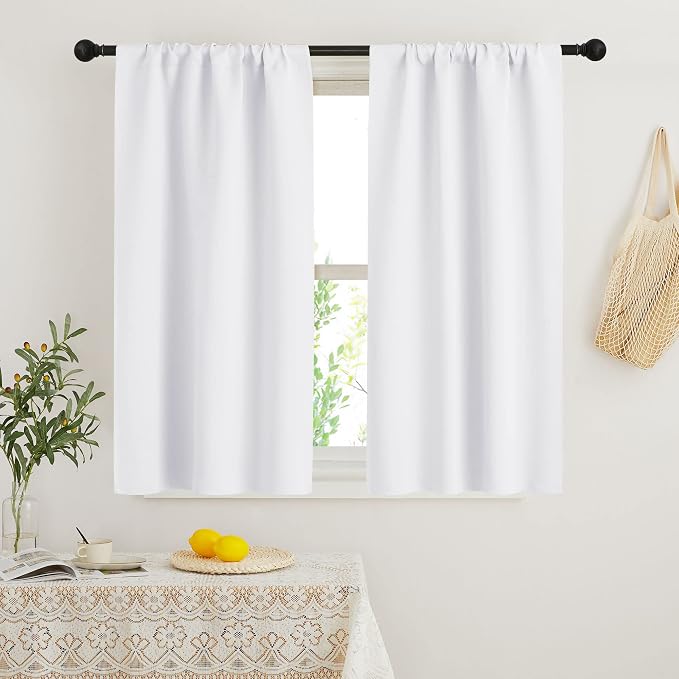 RYB HOME French Door Window Curtain Covering, Rod Pocket Thermal Insulated by RYBHOME