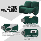 ULTICOR Reclining Love Seat Slipcover, 6-Piece Velvet Stretch Loveseat - Image 4