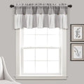 Lush Decor Linen Button Farmhouse Valance Curtians 52"W x 18"L Gray & Off White by LushDecor