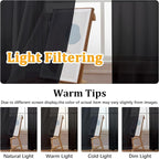 Gwine Sheer Black Curtains 96 Inches Long 2 Panels Set, Light Filtering Voile - Image 5