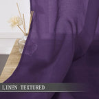 Tollpiz Short Sheer Curtain Linen Textured Bedroom Curtains Sheer Light - Image 2