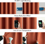 MIULEE Back Tab Burnt Orange Blackout Curtains 120 Inch Long 2 Panels Set - Image 5