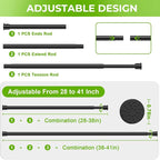 2 Pack No Drill Tension Curtain Rods 28 to 41 Inch Black Small Curtain Rod - Image 5