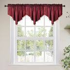 Molaxhome Swag Curtain 51 inch Length Rod Pocket Scalloped Curtain Valance by Molaxhome