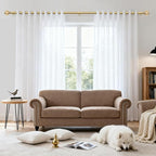 Curtain Rods for Windows 72 to 144 Inch, USFOOK 7/8 inch Luxury Gold Curtain - Image 3