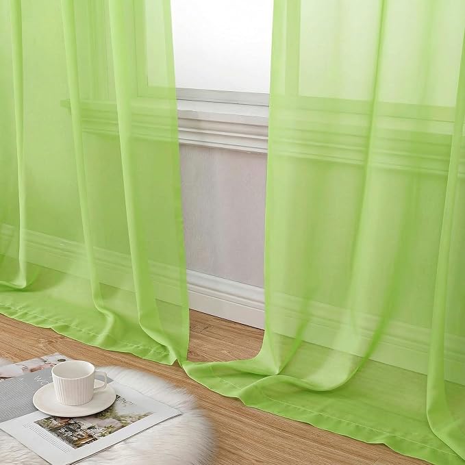 Sheer Curtains 84 Inches Long 2 Panels Set - Image 8