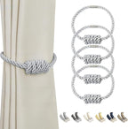 BEL AVENIR Magnetic Curtain Tiebacks, Decorative Drapery Holdbacks Modern Woven by BELAVENIR
