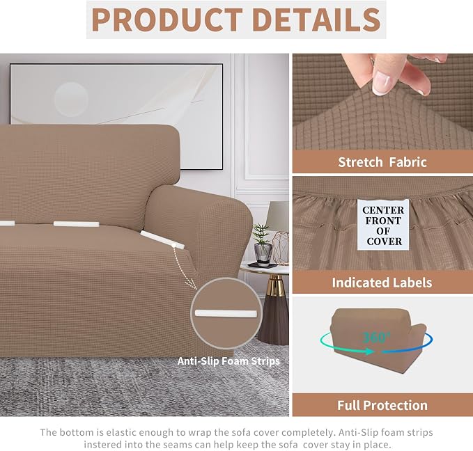 Easy-Going 100% Waterproof Oversized Loveseat Couch Cover, Dual Waterproof Sofa - Image 4