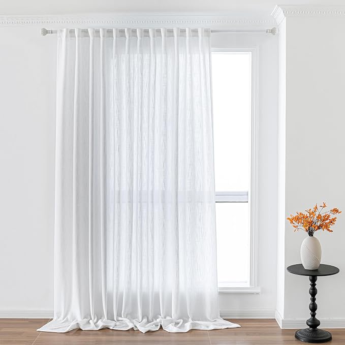 MYSKY HOME Floor to Ceiling Curtains 108 Inches White Sheer Window Drapes 1 by MYSKYHOME
