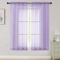 Sheer Lavender Curtains for Bedroom Living Room 63 Inch Length 2 Panels by WelvetBLK