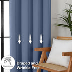 Simplebrand Ava Denim Blue Short 36 Inches Blackout Curtain 2 Panels Set - Image 7