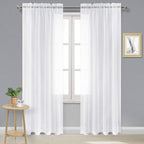 DWCN Extra Long Curtains, Sheer White Curtains 102 inches Long by DWCN