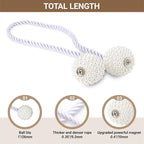 Hion Magnetic Curtain Tiebacks White 2pcs, Curtain Tiebacks Buckles Holdbacks - Image 2
