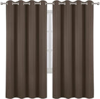 LEMOMO Chocolate Brown Thermal Blackout Curtains/52 x 72 Inch/Set of 2 Panels - Image 2