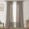 Taupe Linen Curtains 102 inches Long by Jolilight