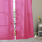 Hot Pink Sheer Curtain for Bedroom Living Room 78 Inches Long 2 Panels Set - Image 8