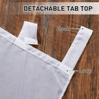 RYB HOME Detachable Sticky Tab Top Outdoor Curtain White Sheer - Image 6