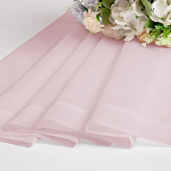 OWEINE Sheer Curtains 84 Inches Long 2 Panels Set, Rod Pocket Fimly Voile Solid - Image 6