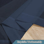 Lecloud Navy Blue Window Valance 14 Inches Long 2 PCS, Solid Voile Blue - Image 9