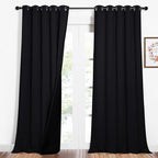 NICETOWN Cold Blocking 100% Blackout Curtains, Durable Black Lined Blackout by NICETOWN