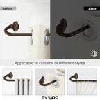 TVWOO Bronze Wrap Around Curtain Rods:5/8 Inch Blackout Adjustable Window - Image 3