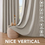 H.VERSAILTEX Linen Blackout Curtains 63 Inches Long 100% Absolutely Blackout - Image 7