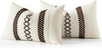 MIULEE Set of 2 Dark Brown Boho Decorative Lumbar Pillow Covers 12x20 Inch - Image 7