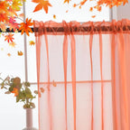 SpaceDresser Basic Rod Pocket Sheer Voile Window Curtain Panels Jaffa Orange 1 - Image 5