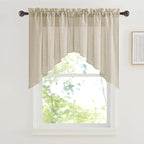 RYB HOME Swag Valances Short Linen Curtains by RYBHOME