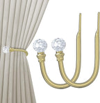 Hion Curtain Holdbacks Gold 2pcs, Curtain Tiebacks Wall Mounted Curtain Hooks by Hion