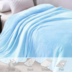 Exclusivo Mezcla Fleece Ice Blue Throw Blanket - Image 4