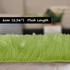 Goolela Lime Green Fluffy Runner Rug 2x6 Faux Fur Fuzzy Furry Rugs - Image 3