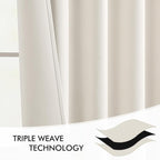 MIULEE Ivory Back Tab Blackout Curtains 63 Inch Length 2 Panels Set - Image 7