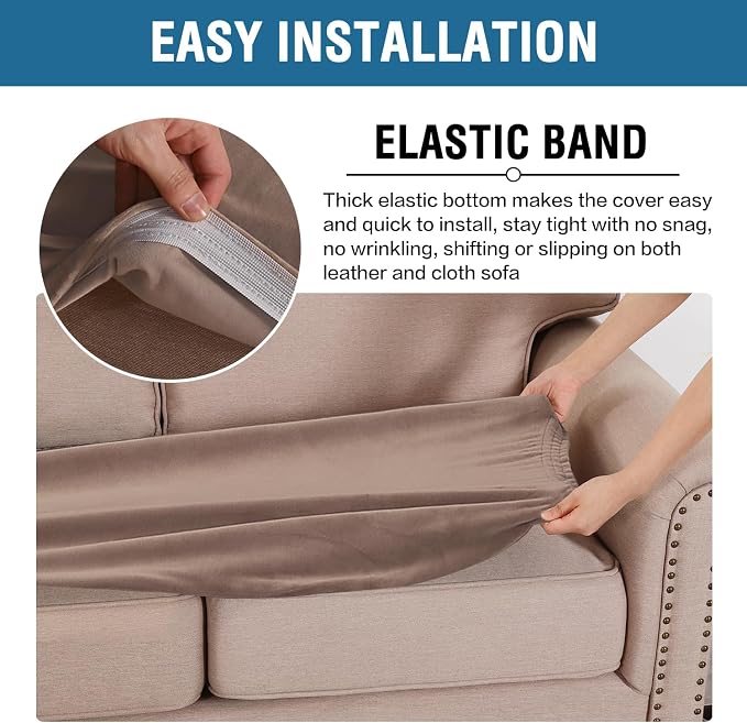 H.VERSAILTEX Velvet Stretch Individual Couch Cushion Cover Plush Slipcover - Image 4