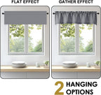 OWENIE Bob Valance Curtains 18 Inch Length 1 Piece, Faux Linen Slub Solid Dark - Image 5