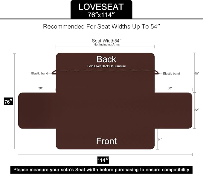 U-NICE HOME Loveseat Sofa Cover Reversible Couch Cover - Image 7