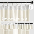 MIULEE Cream Back Tab Blackout Curtains 108 Inch Long 2 Panels Set - Image 3