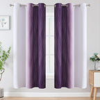 Estelar Textiler Purple and Greyish White Ombre Blackout Curtains 72 Inches - Image 2