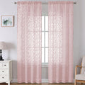 Lecloud Leia Blush Pink Sheer Curtains 120 Inches Long 2 Pcs, Living Room by Lecloud