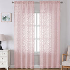 Lecloud Leia Blush Pink Sheer Curtains by Lecloud