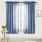 DWCN Sheer Curtains Semi Transparent Voile Rod Pocket Curtains by DWCN