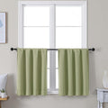 Simplebrand Ava Sage Green Short 24 Inches Blackout Curtain 2 Panels Set by Simplebrand