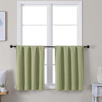 Simplebrand Ava Sage Green Short 24 Inches Blackout Curtain 2 Panels Set by Simplebrand