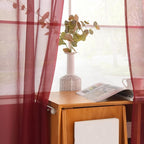 youleyar Solid Sheer Rod Pocket Curtain Voile Draperies 2 Panels White Beige - Image 4