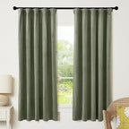 RYB HOME Sage Green Velvet Curtains 63 inches Length by RYBHOME