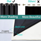 Yakamok 100% Blackout Curtains 96 Inches Long, 2 Thick Layers Heat and Full - Image 5