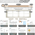 TVWOO Gold Wrap Around Curtain Rods:5/8" Small Blackout Adjustable Window - Image 7