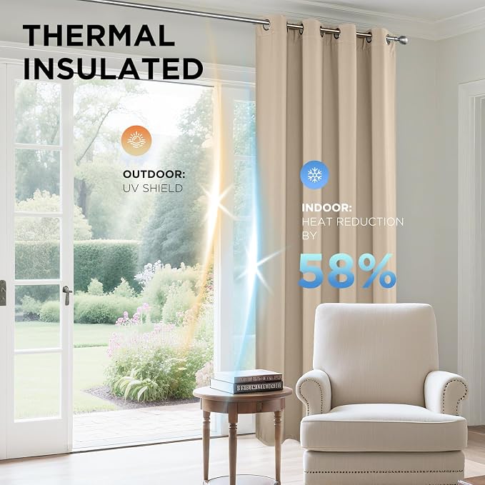 Joydeco Blackout Curtains 54 Inch Length 2 Panels Set, Thermal Insulated Long - Image 4