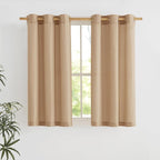 NICETOWN Camel Short Linen Curtains by NICETOWN