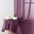 Aiyufeng Plum Purple Sheer Curtains 84 Inches Long 2 Panels, Solid Voile Top - Image 4
